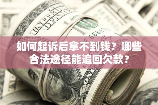 武汉如何起诉后拿不到钱？哪些合法途径能追回欠款？