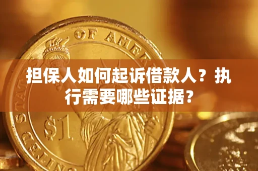 武汉担保人如何起诉借款人？执行需要哪些证据？