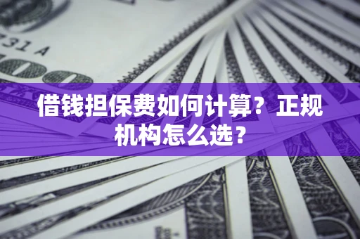 武汉借钱担保费如何计算？正规机构怎么选？