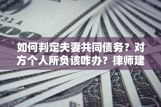 武汉如何判定夫妻共同债务？对方个人所负该咋办？律师建议